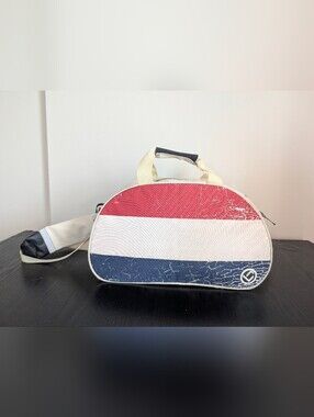 Vintage BRABO Hockey Flag Bag Duffel  Dutch Theme Leopard Print Lining Y2K
